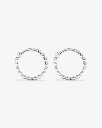 13.5mm Large Beaded Huggie Earrings in Sterling Silver