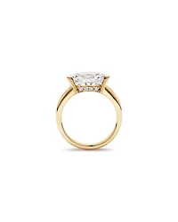 4.06 Carat TW East-West Oval Cut Laboratory-Grown Diamond Solitaire Ring in 18kt Yellow Gold