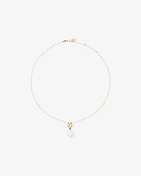 Baroque Cultured Freshwater Pearl Drop Necklace in 10kt Yellow Gold