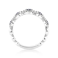 Bubble Ring with Sapphire and .50 Carat TW Diamonds in 14kt White Gold