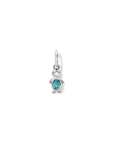Blue Topaz Boy Pendant in Sterling Silver