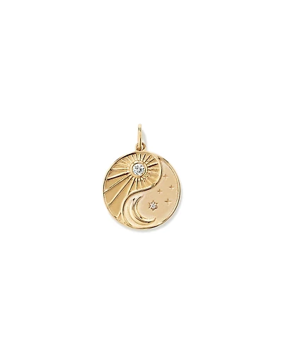 Sun & Moon Medallion Pendant in 18kt Vermeil