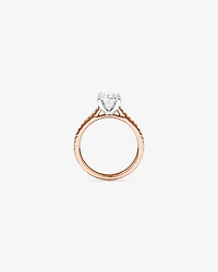 2.20 Carat TW Oval Cut Laboratory-Grown Diamond Engagement Ring 14kt Rose & White Gold