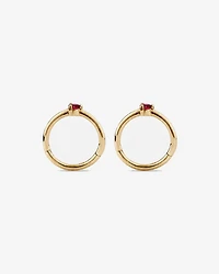 10mm Ruby Accent Sleepers in 10kt Yellow Gold