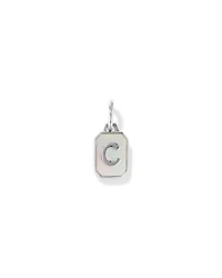 Pendentif initiale Lettre C en nacre et argent sterling