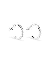 Boucles d’oreilles demi-créoles avec zircone cubique en argent sterling