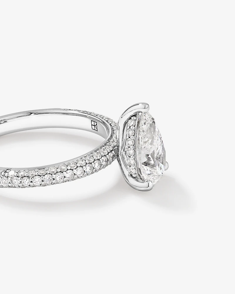 1.96 Carat TW Pear Cut Laboratory-Grown Diamond Engagement Ring 14kt White Gold