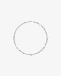 55cm (22") 6.8mm Width Semi Solid Diamond Cut Curb Chain in 10kt White Gold