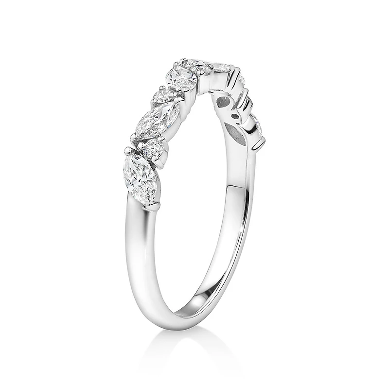 Wedding Ring with 0.56 Carat TW Diamonds in 14kt White Gold