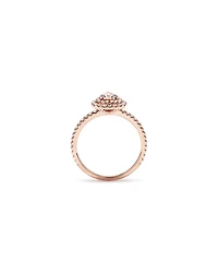 Bague De Fiançailles En Or Rose 10 Carats Avec Pierre Précieuse Morganite Taille Poire, Halo De Diamants Et Accents Latéraux De 0,45 Carat Poids Total