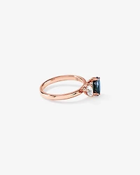 Australian Parti Sapphire & 0.30 Carat TW Diamond Toi Et Moi Ring 10kt RoseGold