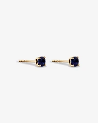 Stud Earrings with Blue Created Sapphire  in 10kt Yellow Gold