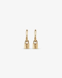 Boucles d'oreilles créoles Signature Lock Huggie en or jaune 10 carats