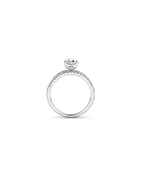 2.21 Carat TW Oval and Baguette Laboratory-Grown Side Accent Diamond Ring 14kt White Gold
