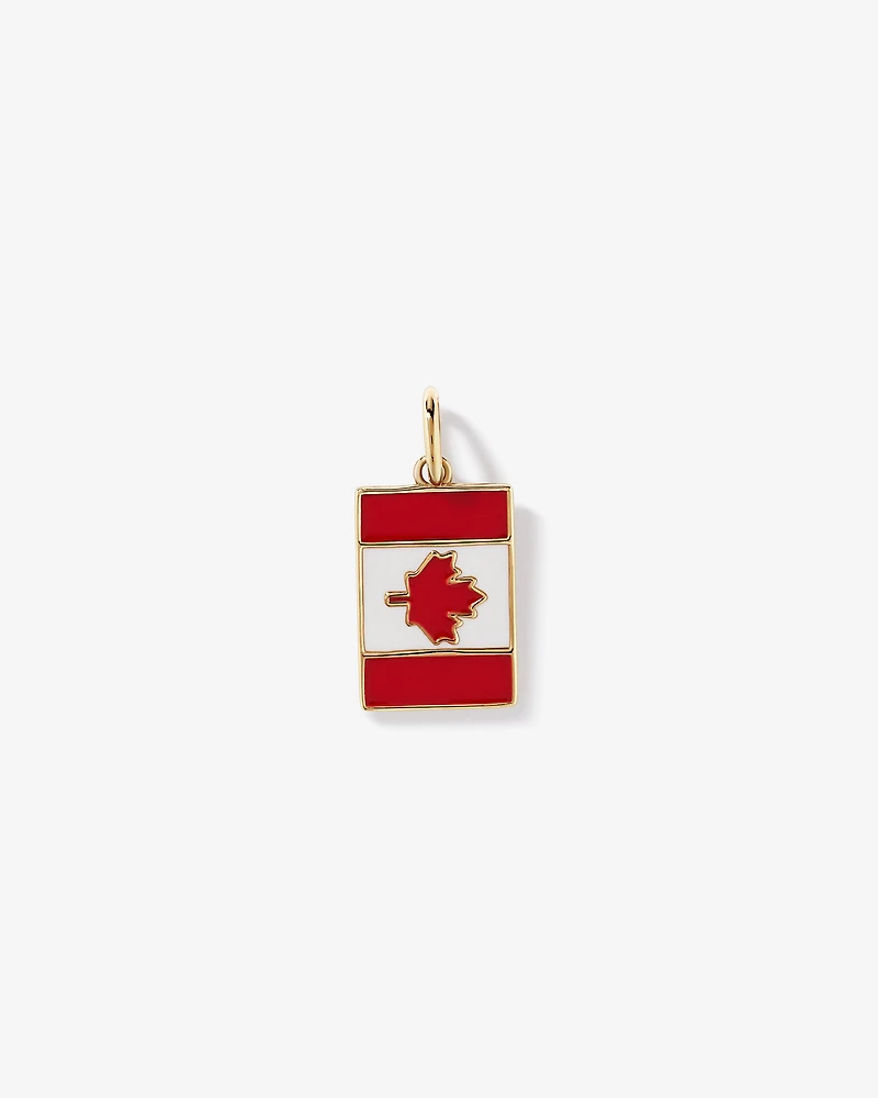 Pendentif du drapeau du Canada en 18Kt Vermeil