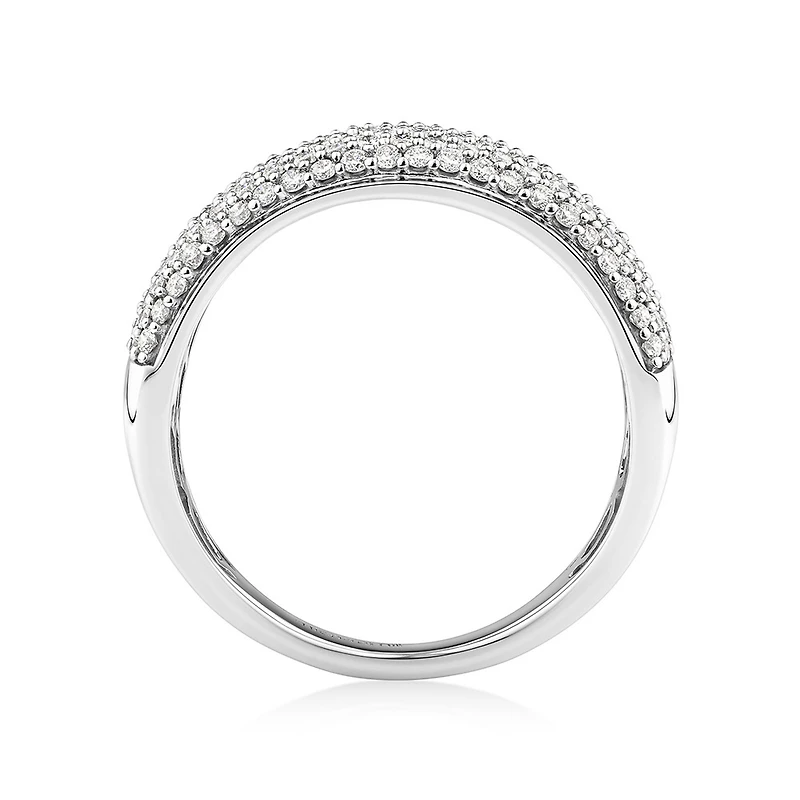 Diamond Pave Ring with 1.00 Carat TW Diamond in 10kt White Gold