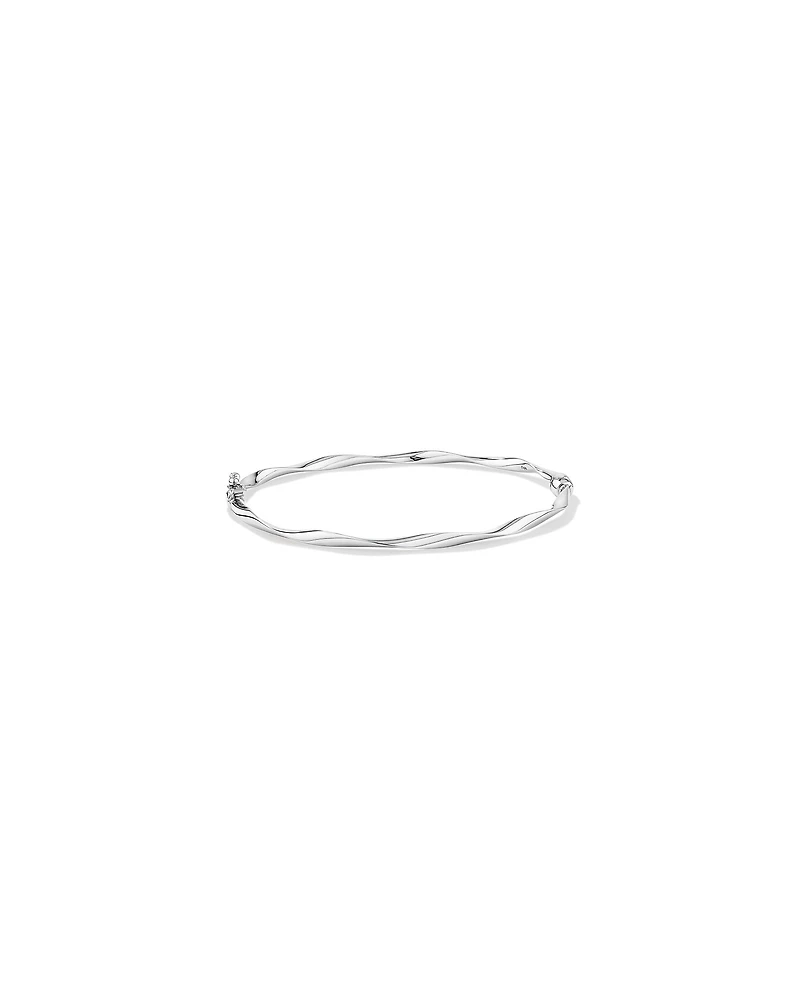 Twist Bangle in 10kt White Gold