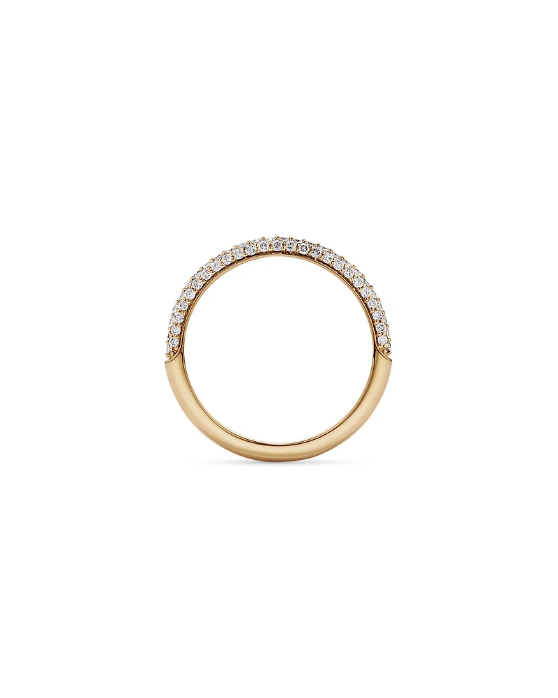 0.40TW Round Brilliant Pavé Diamond Wedding Band 14kt Yellow Gold
