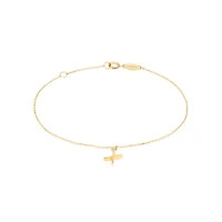 Collier à pendentif initiale X en or jaune 10 K