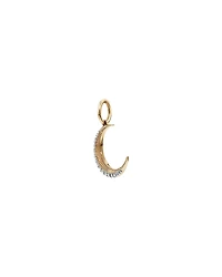 Diamond Crescent Moon Pendant in 10kt Yellow Gold