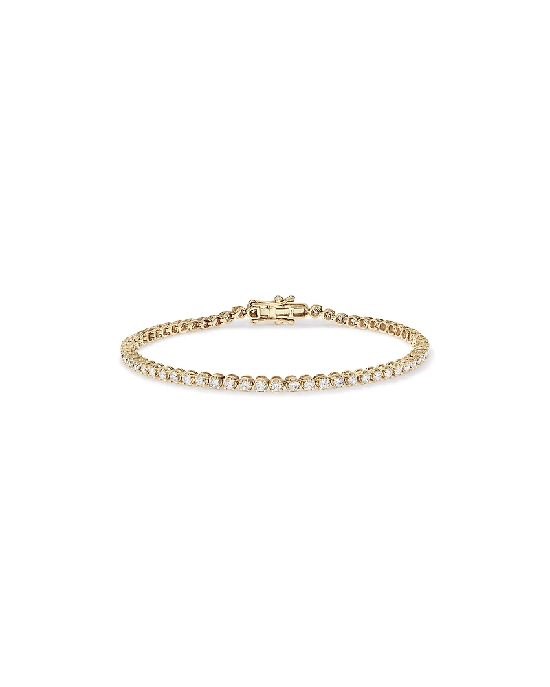 Bracelet de tennis en diamant TW cultivé en laboratoire 1,80 carat en or jaune 10 carats