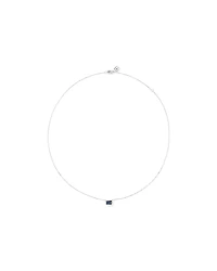 Australian Sapphire Emerald Cut Bezel Set Necklace in 10kt Gold
