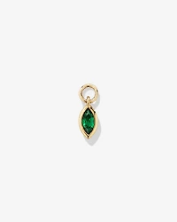 Emerald Single Earring Charm in 10kt Yellow Gold