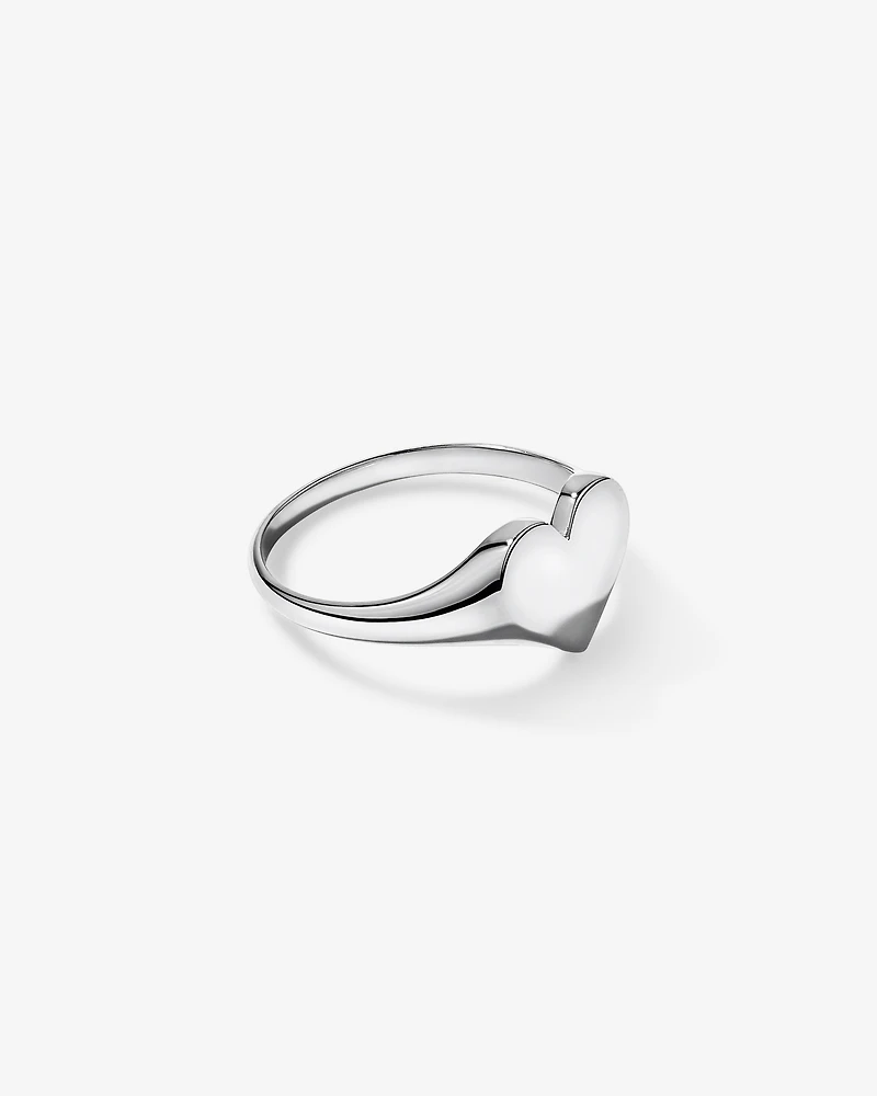 Heart Signet Ring in Sterling Silver