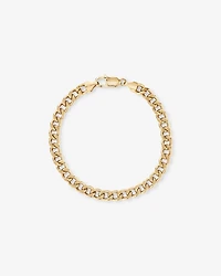 Bracelet Chaîne Gourmette Diamantée Semi-Solide 21 cm (8,5") 6,8 mm en Or Jaune 10 Carats