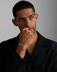 Bracelet à gros maillons gourmette de 19 cm en argent sterling, largeur de 4,3 mm