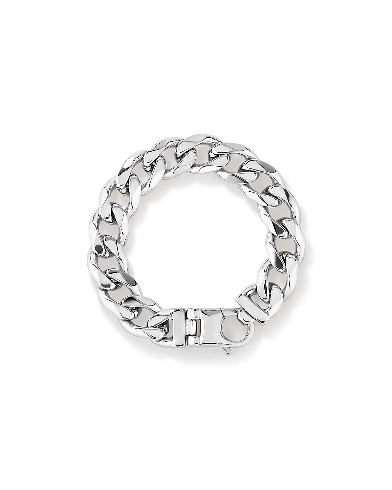 14.8mm Curb Bracelet in Sterling Silver