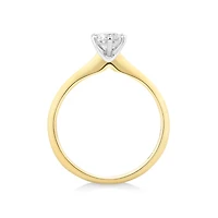 Certified Solitaire Engagement Ring with a 0.50 Carat TW Diamond in 18kt Yellow and White Gold