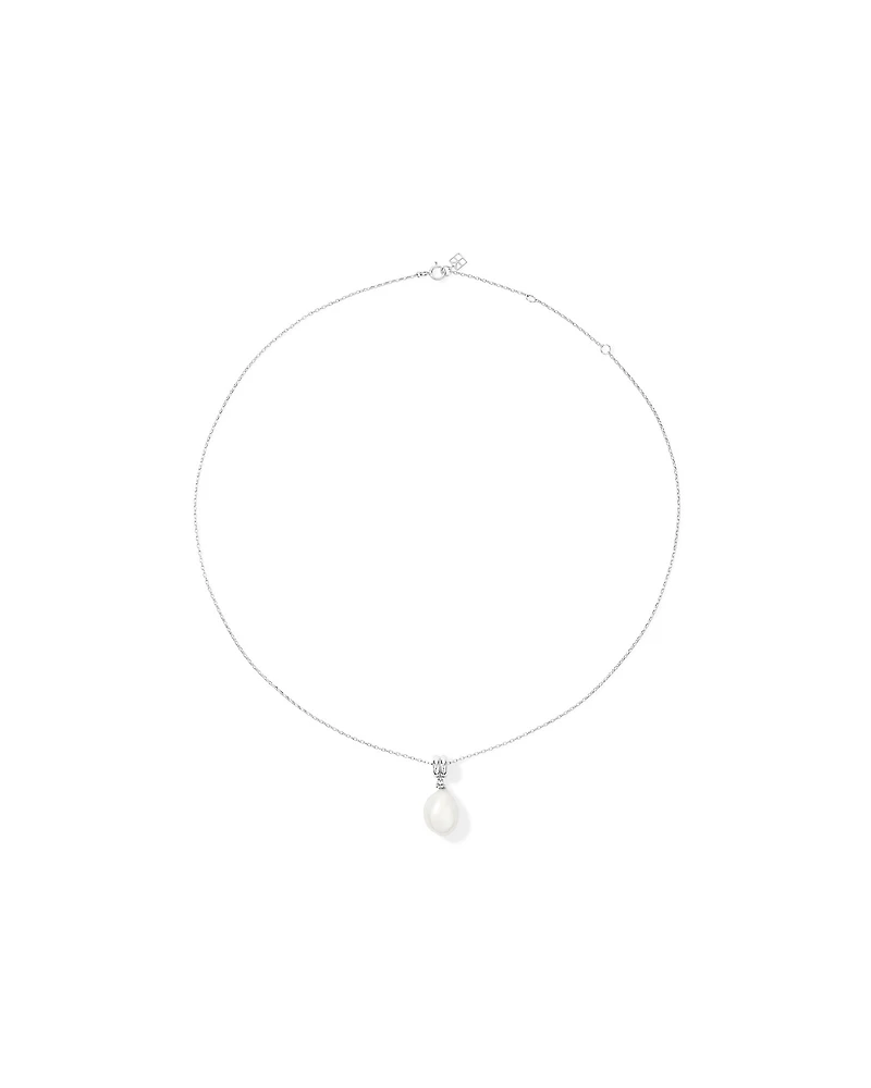 Two-Row Cultured Freshwater Baroque Pearl Pendant in Sterling Silver