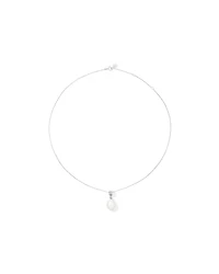 Two-Row Cultured Freshwater Baroque Pearl Pendant in Sterling Silver