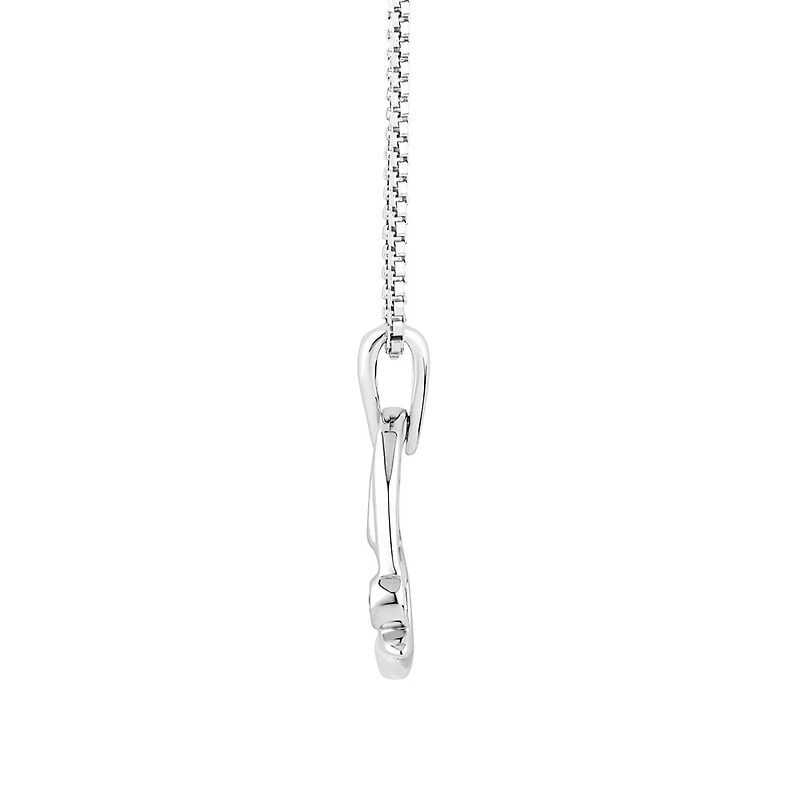 Pendentif cœur en argent sterling avec un diamant