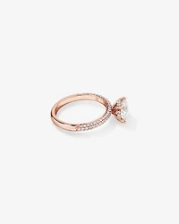 Bague de fiançailles ronde TW de 1,95 carat en or rose rose 14 carats