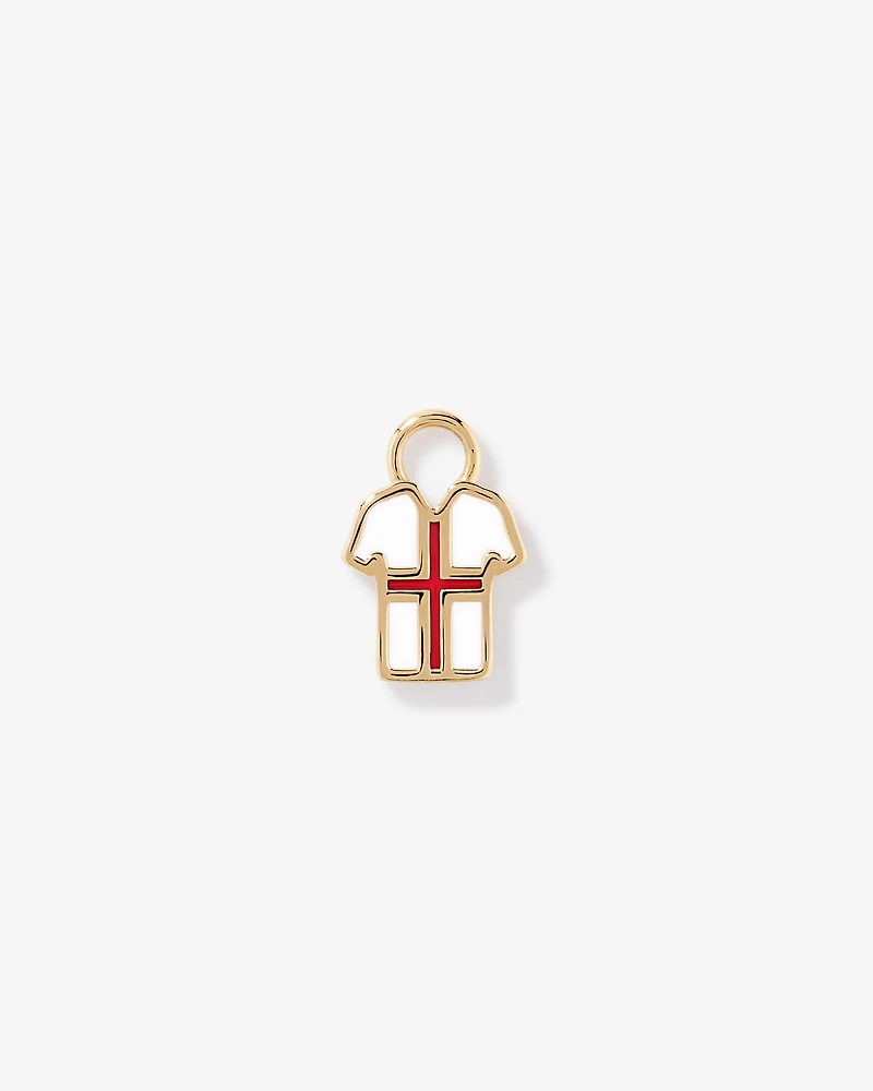 England Jersey Earring Charm in 18Kt Vermeil
