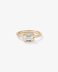 1.50TW Emerald Cut Laboratory-Grown Diamond Solitaire Ring in 14kt Yellow Gold