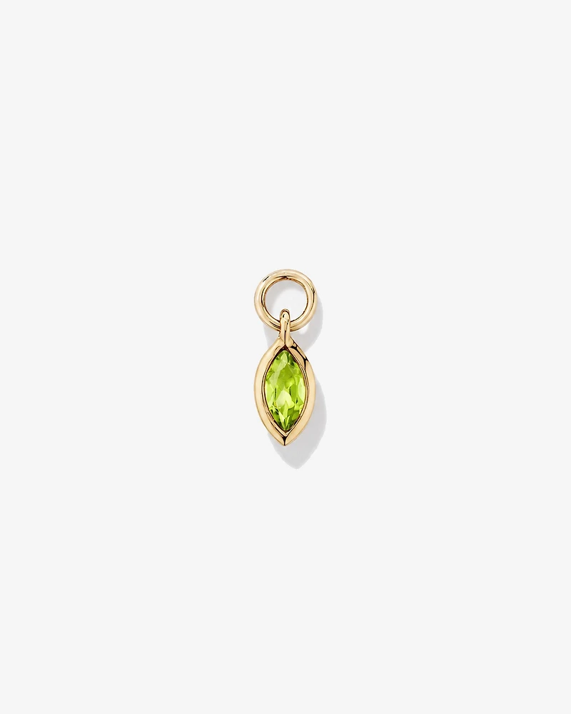 Peridot Single Earring Charm in 10kt Yellow Gold