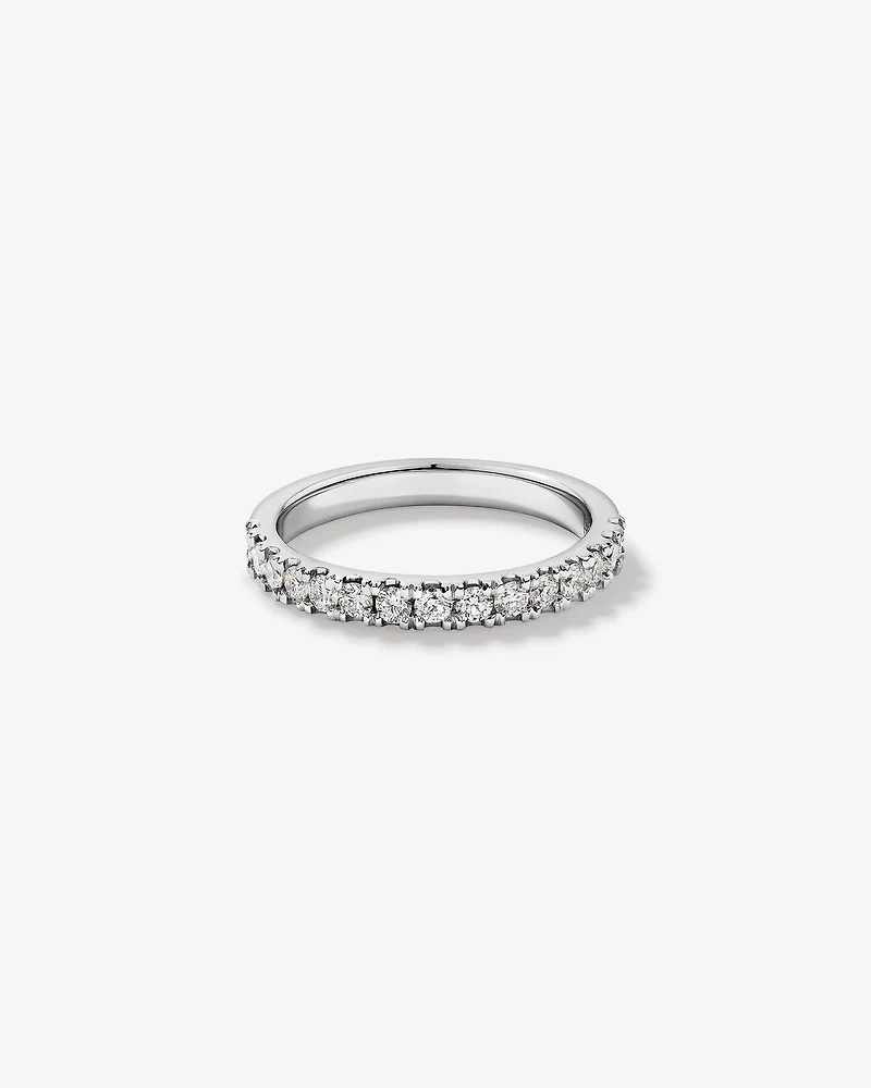 0.34 Carat TW Round Brilliant Claw-Set Wedding Band 18kt White Gold