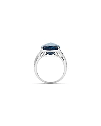 Pear Cut London Blue Topaz & 0.28 Carat TW Diamond Twist Ring 10kt Gold