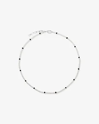 Cultured Freshwater Pearl & Onyx Necklace in Sterling Silver