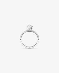 Bague de fiançailles en diamant laboratoire taille poire 1,96 carat poids total or blanc 14 kt