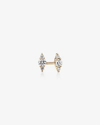 3 Stone Stud Earrings with .21 Carat TW Diamonds in 10kt Yellow Gold