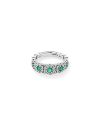 Bubble Ring with Emerald & 0.50 Carat TW of Diamonds in 14kt White Gold