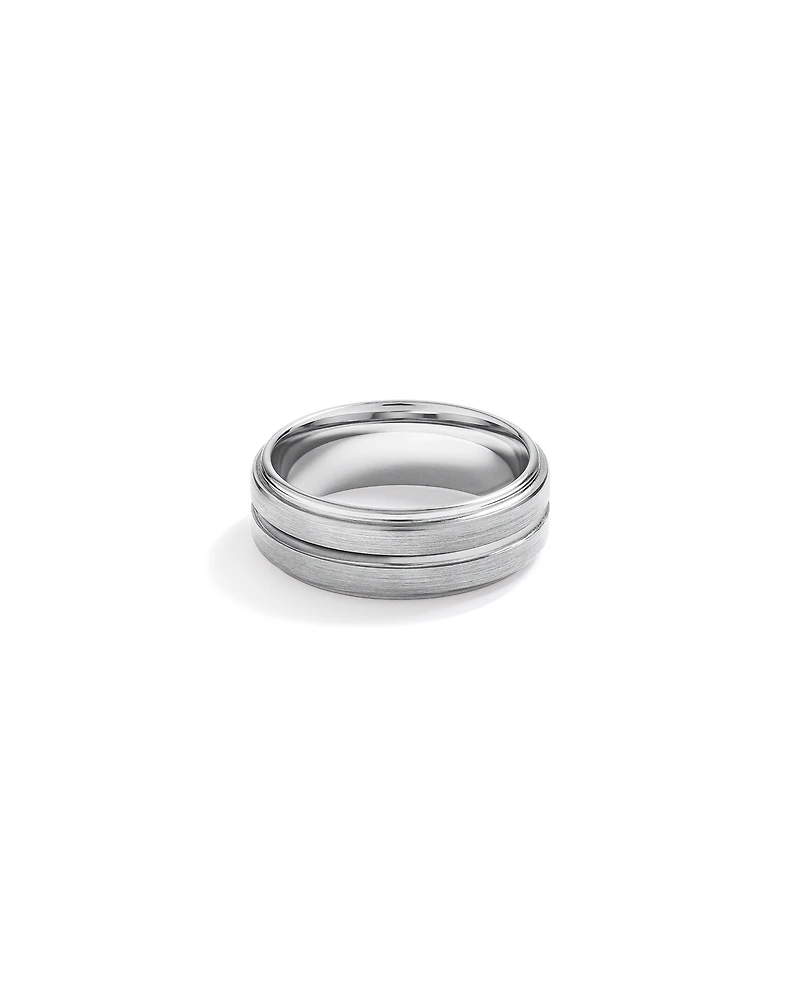8mm Patterned Wedding Band Tungsten