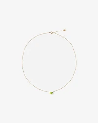 Oval East-West Peridot Necklace in 10kt Yellow Gold