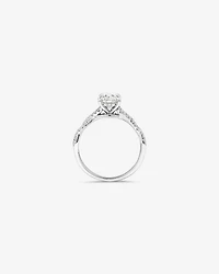1.40 Carat TW Round Brilliant Laboratory-Grown Diamond Solitaire Twist Engagement Ring in 14kt White Gold
