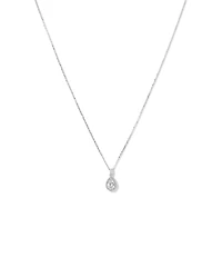 Collier Pendentif Halo en Zircon Cubique en Forme de Poire en Argent Sterling