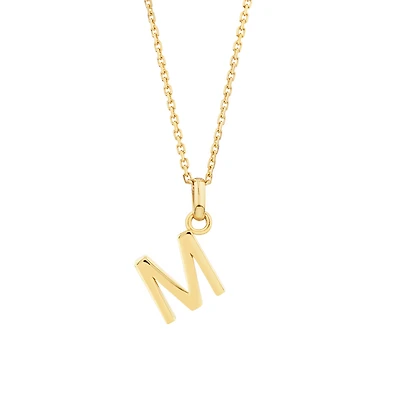 Collier à pendentif « M » en or jaune 10 K